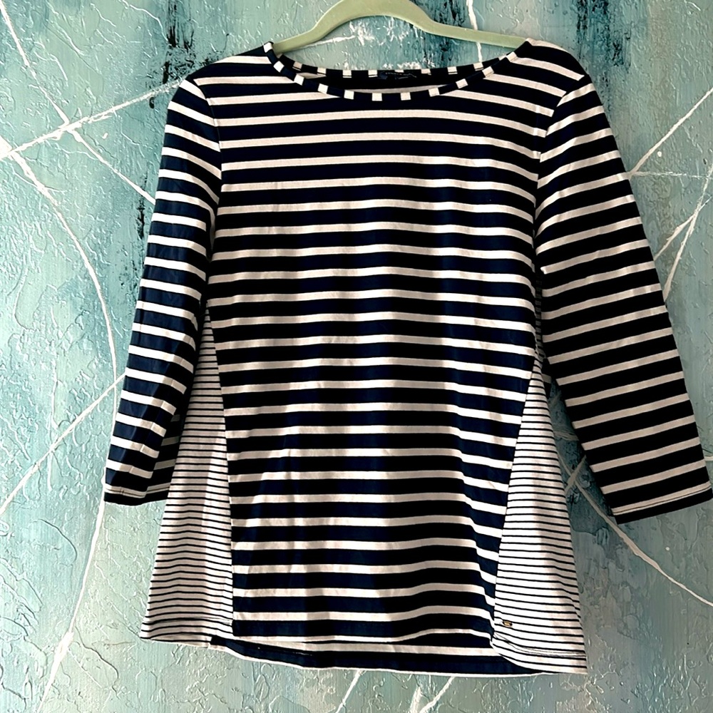 Tommy Hilfiger long sleeve dark navy/white striped top